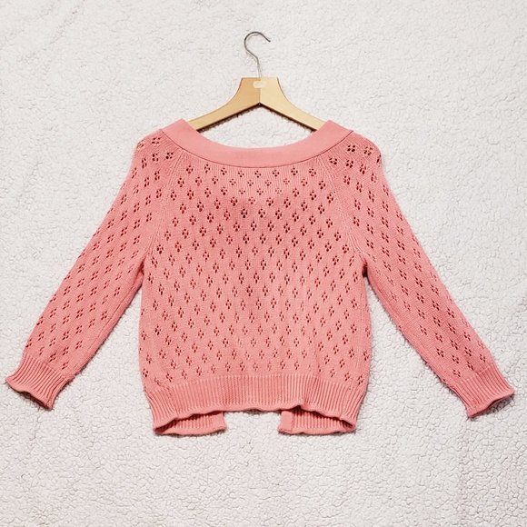 Grace Elements Knit Pink Bow Cardigan: Size S - Picture 2 of 6